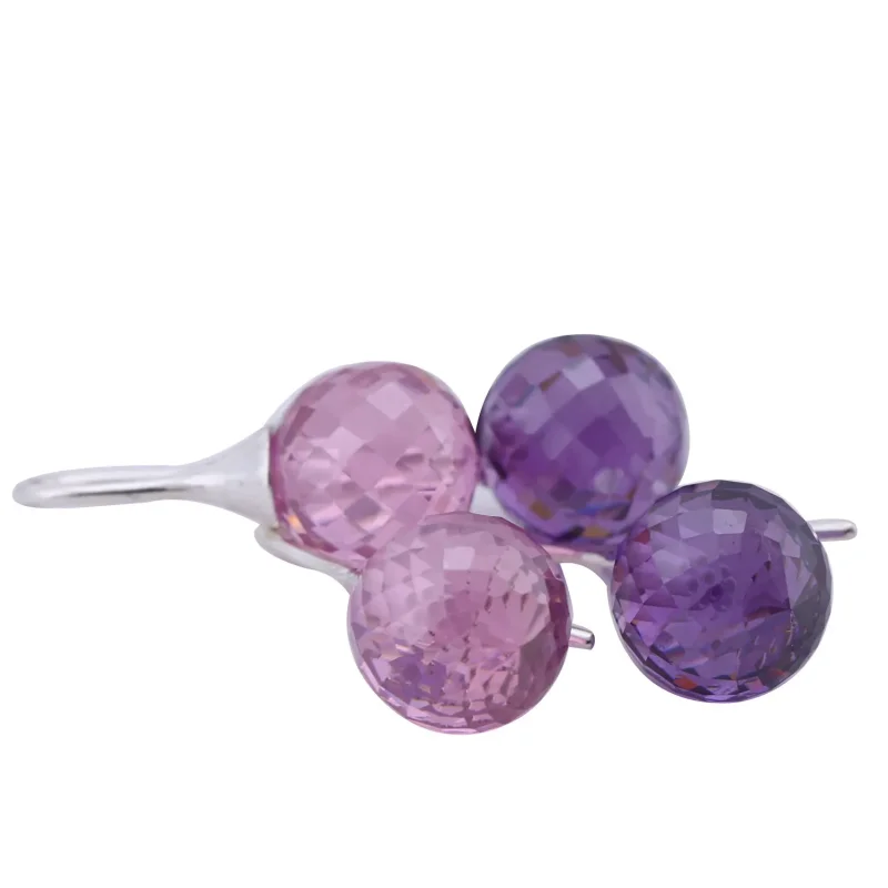 (immagine per) Orecchini pendenti con goccia di zirconia cubica viola - 290552ACZ - Orecchini | - Visualizza 3