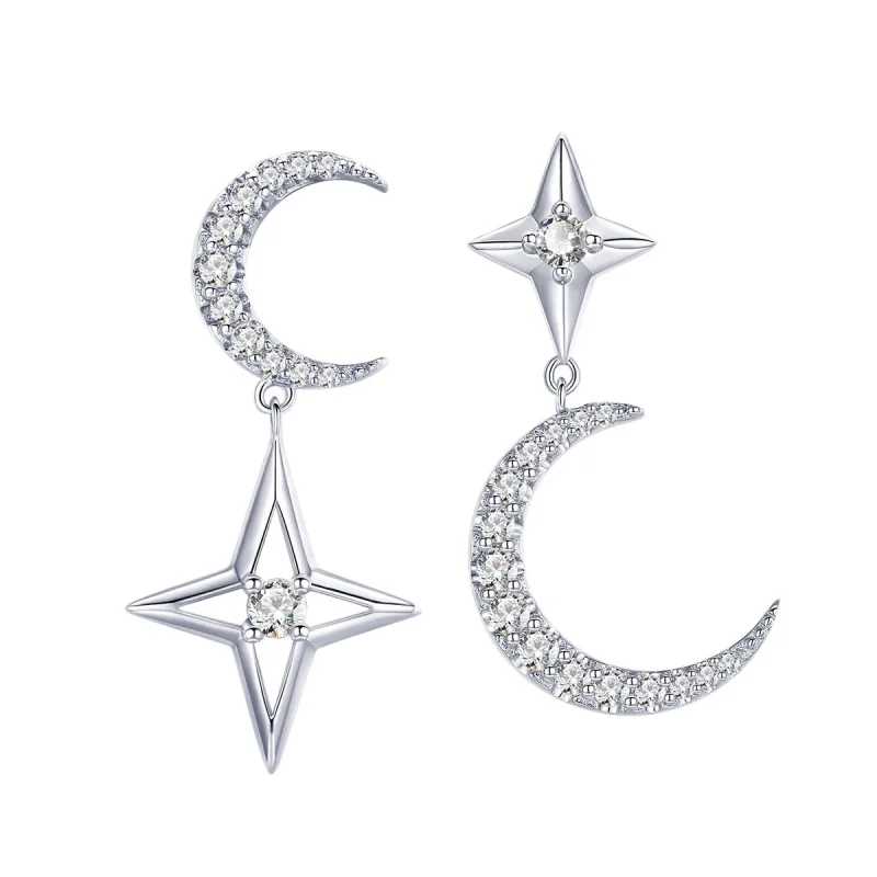 (immagine per) Orecchini Pendenti tipo Pandora Cielo lunare chiaro di stelle - BSE050