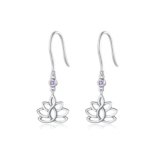 (immagine per) Orecchini Pendenti tipo Pandora Eleganti fiori di loto - BSE451