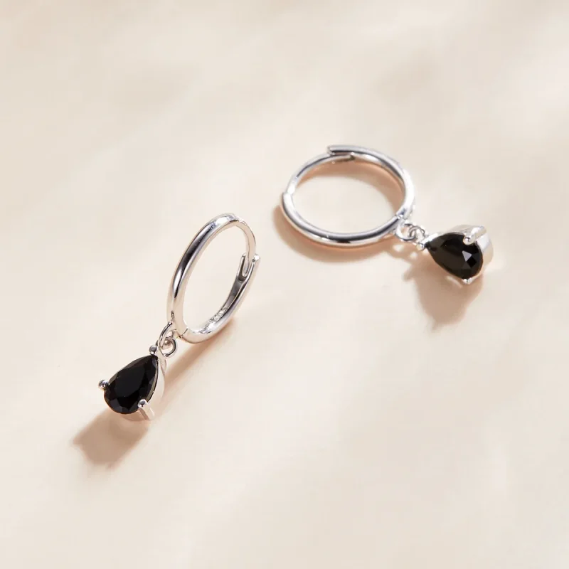 (immagine per) Orecchini Pendenti tipo Pandora Goccia d'acqua - SCE1018-BK - Visualizza 3