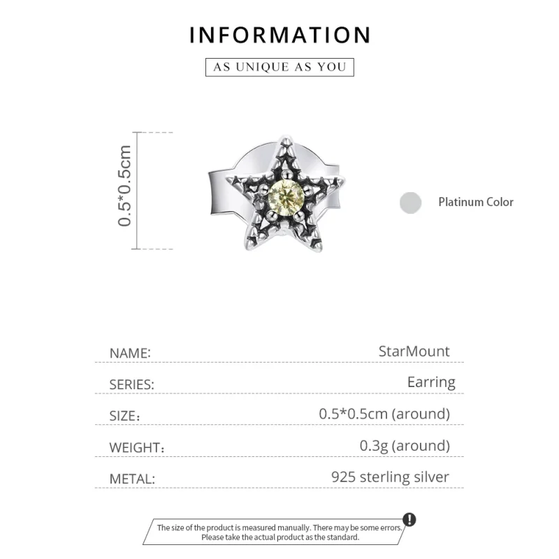 (immagine per) Orecchino Singolo Starmount - SCE1066 - Visualizza 3