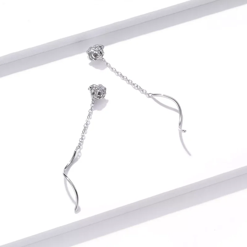 (immagine per) Orecchini Pendenti tipo Pandora Elegante Rosa - BSE441 - Visualizza 4