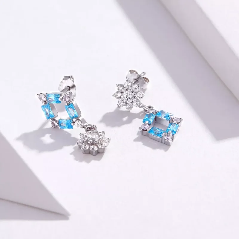 (immagine per) Orecchini Pendenti tipo Pandora Luce blu - BSE200 - Visualizza 2