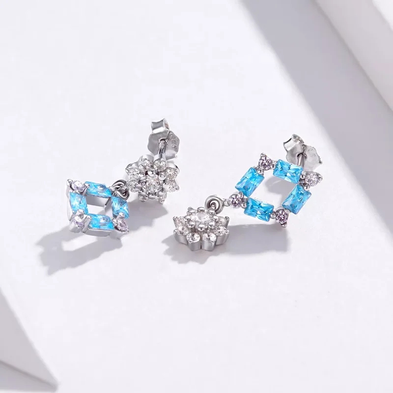 (immagine per) Orecchini Pendenti tipo Pandora Luce blu - BSE200 - Visualizza 3