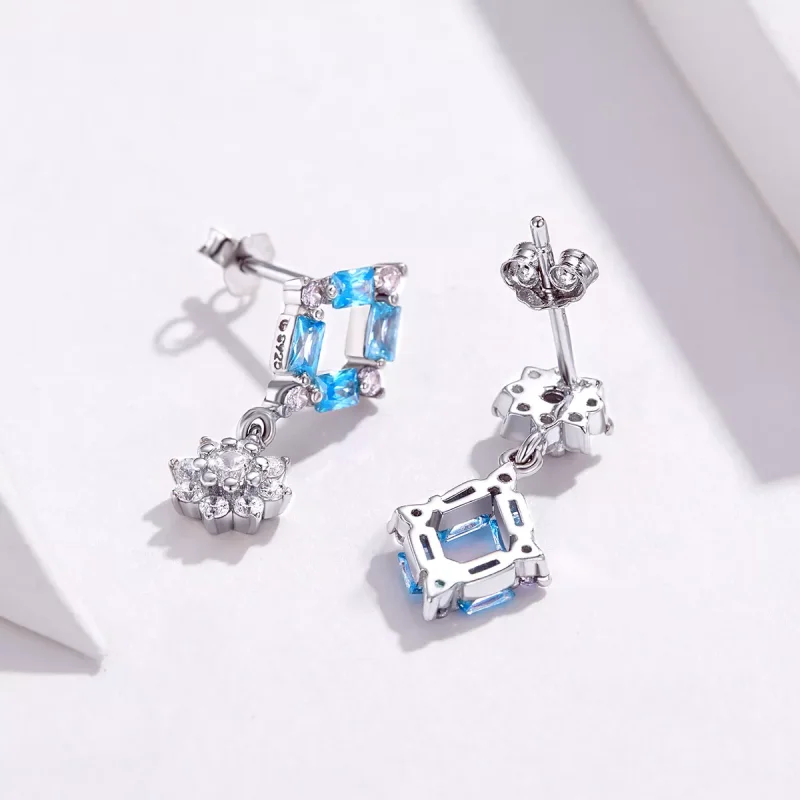 (immagine per) Orecchini Pendenti tipo Pandora Luce blu - BSE200 - Visualizza 4