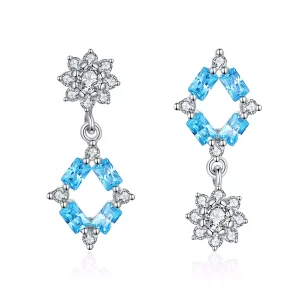 (immagine per) Orecchini Pendenti tipo Pandora Luce blu - BSE200
