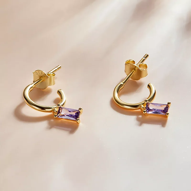 (immagine per) Orecchini Pendenti tipo Pandora Zirconio cubico brillante - Viola - SCE1242-VT - Visualizza 2