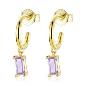 (immagine per) Orecchini Pendenti tipo Pandora Zirconio cubico brillante - Viola - SCE1242-VT