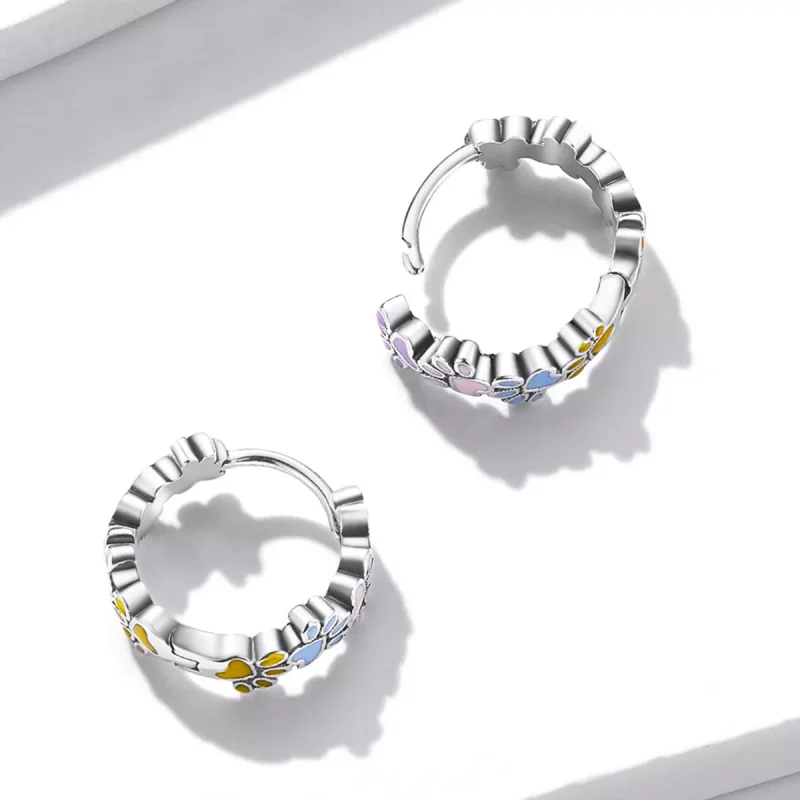 (immagine per) Orecchini a Cerchio tipo Pandora Artigli colorati - BSE580 - Visualizza 4