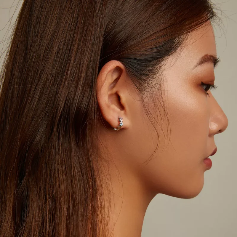 (immagine per) Orecchini a Cerchio tipo Pandora Artigli colorati - BSE580 - Visualizza 8