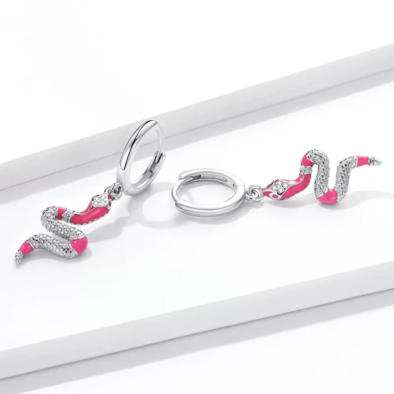 (immagine per) Orecchini a Cerchio tipo Pandora Delicato Spirito Serpente - BSE577 - Visualizza 4