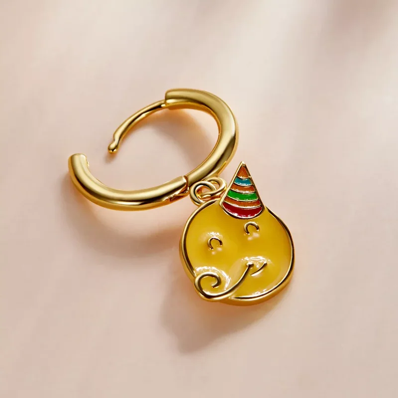(immagine per) Orecchini a Cerchio tipo Pandora Emoji - Festeggia - SCE1204-A - Visualizza 3