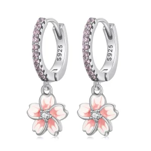 (immagine per) Orecchini a Cerchio tipo Pandora Fiori di ciliegio - SCE1509