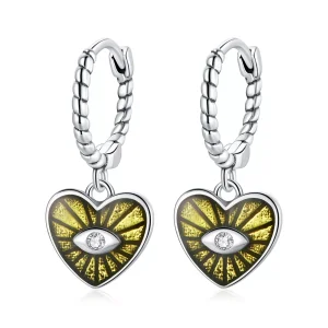 (immagine per) Orecchini a Cerchio tipo Pandora Love Devil Eyes - Giallo limone - SCE1270-YE