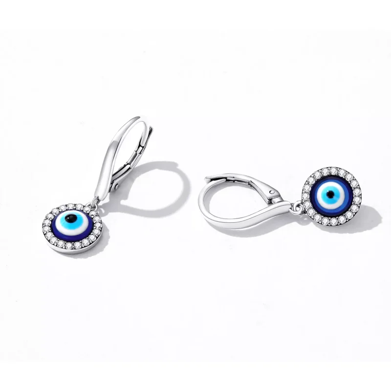 (immagine per) Orecchini a Cerchio tipo Pandora Resina Devil Eye - BSE638 - Visualizza 2