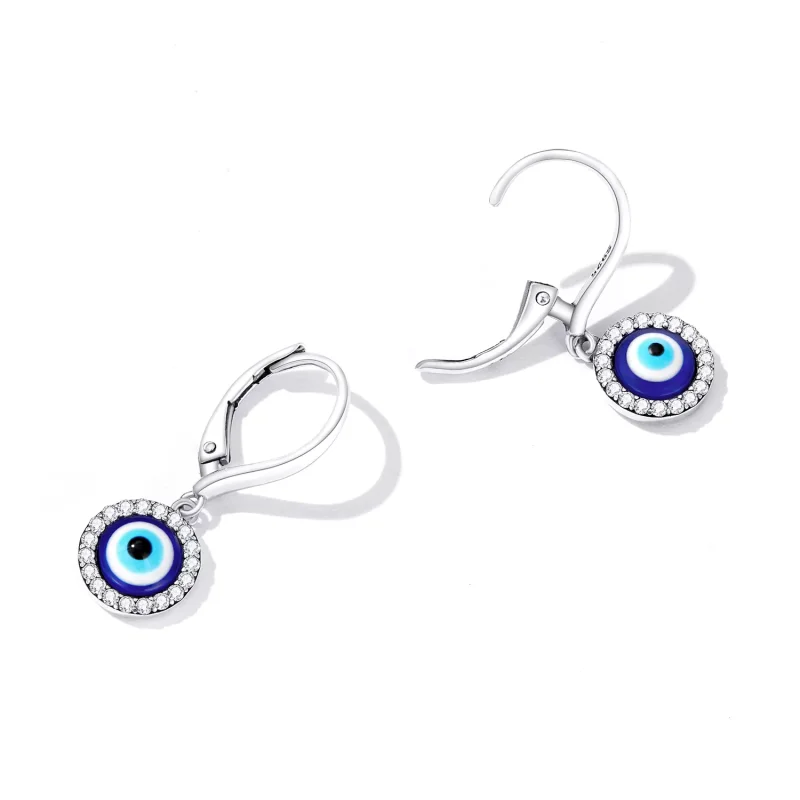 (immagine per) Orecchini a Cerchio tipo Pandora Resina Devil Eye - BSE638 - Visualizza 3