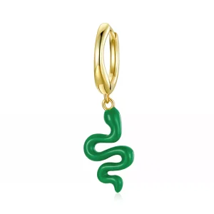 (immagine per) Orecchini a Cerchio tipo Pandora Serpente Verde - SCE1234