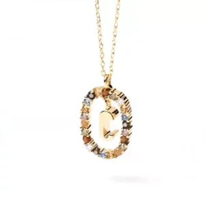 Collana tipo Pandora Brilla lettera C - BSN245-C (immagine per) Collana tipo Pandora Brilla lettera C - BSN245-C