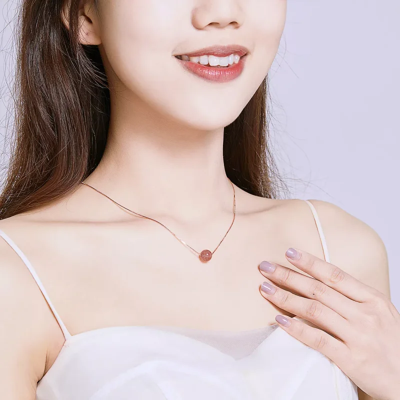 (immagine per) Collana tipo Pandora Cristallo di fragola naturale - BSN096 - Visualizza 6