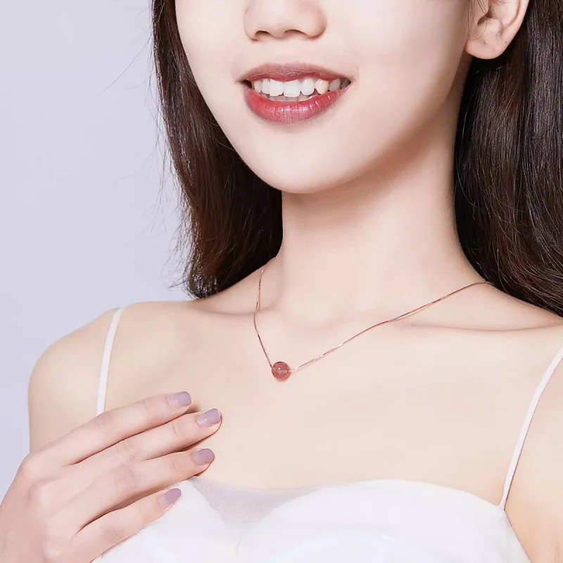 (immagine per) Collana tipo Pandora Cristallo di fragola naturale - BSN096 - Visualizza 8