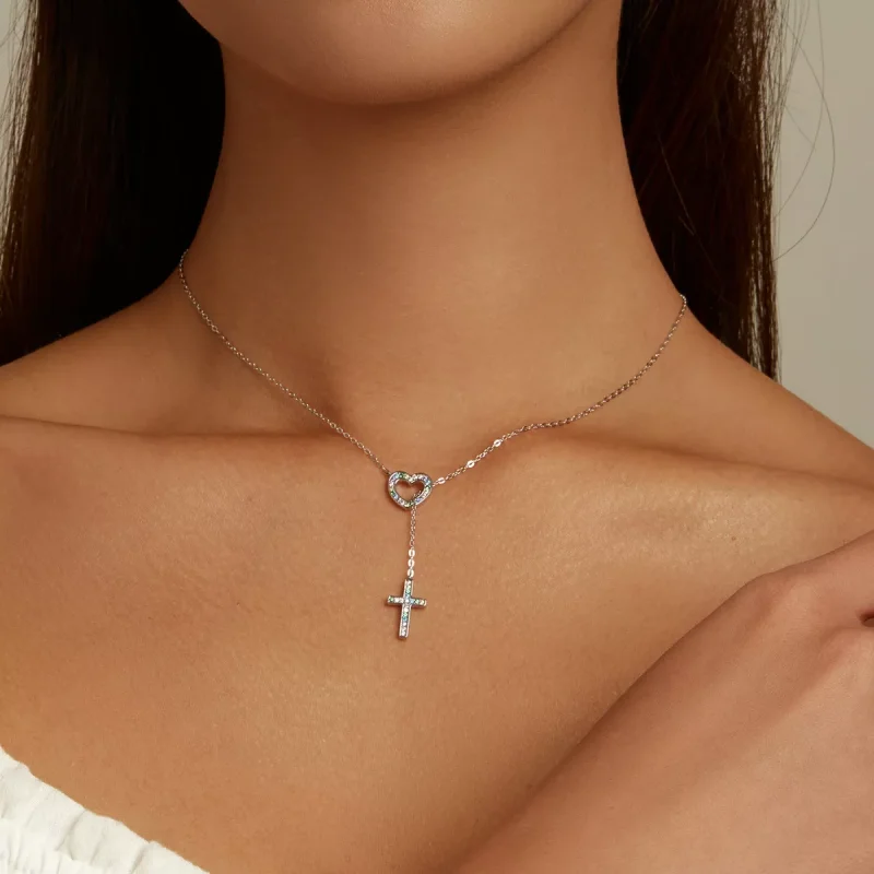 (immagine per) Collana tipo Pandora Croce d'amore - BSN244 - Visualizza 8