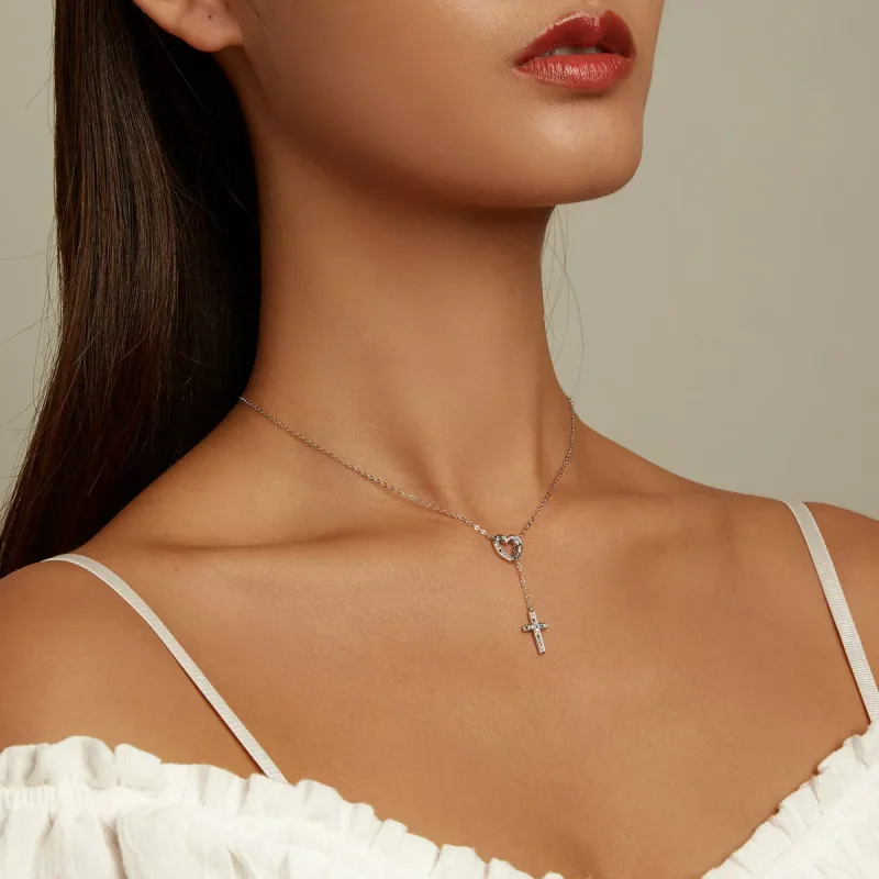 (immagine per) Collana tipo Pandora Croce d'amore - BSN244 - Visualizza 9