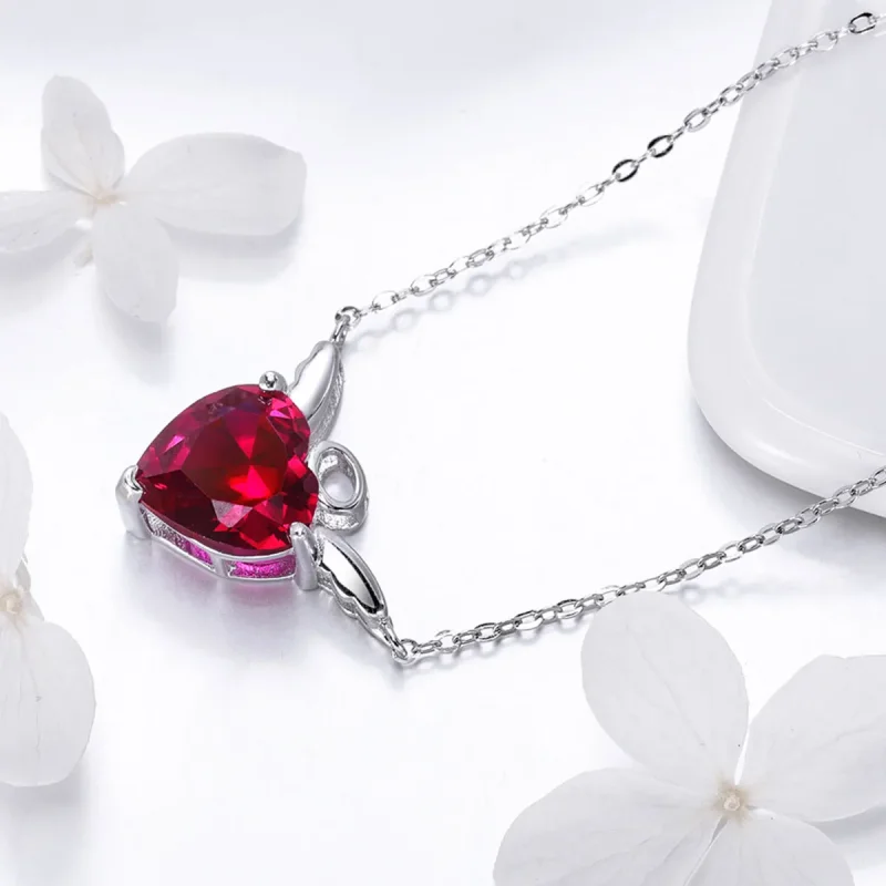 (immagine per) Collana tipo Pandora Cuore d'angelo rosso - SCN285 - Visualizza 3