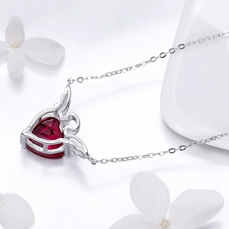 (immagine per) Collana tipo Pandora Cuore d'angelo rosso - SCN285 - Visualizza 4