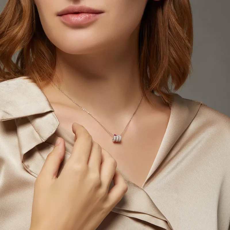 (immagine per) Collana tipo Pandora Cuore di serpente romantico - BSN150 - Visualizza 7