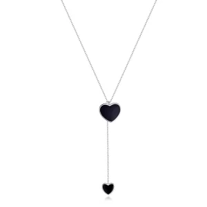 (immagine per) Collana tipo Pandora Cuore nero - BSN095