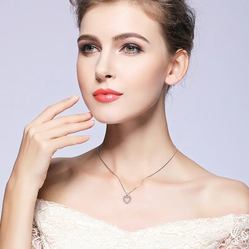 (immagine per) Collana tipo Pandora Cuore scintillante - SCN025 - Visualizza 2