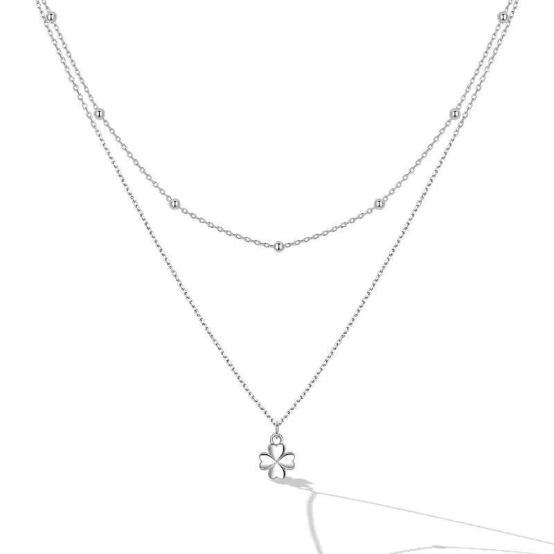 (immagine per) Collana tipo Pandora Doppio trifoglio - SCN481 - Visualizza 2