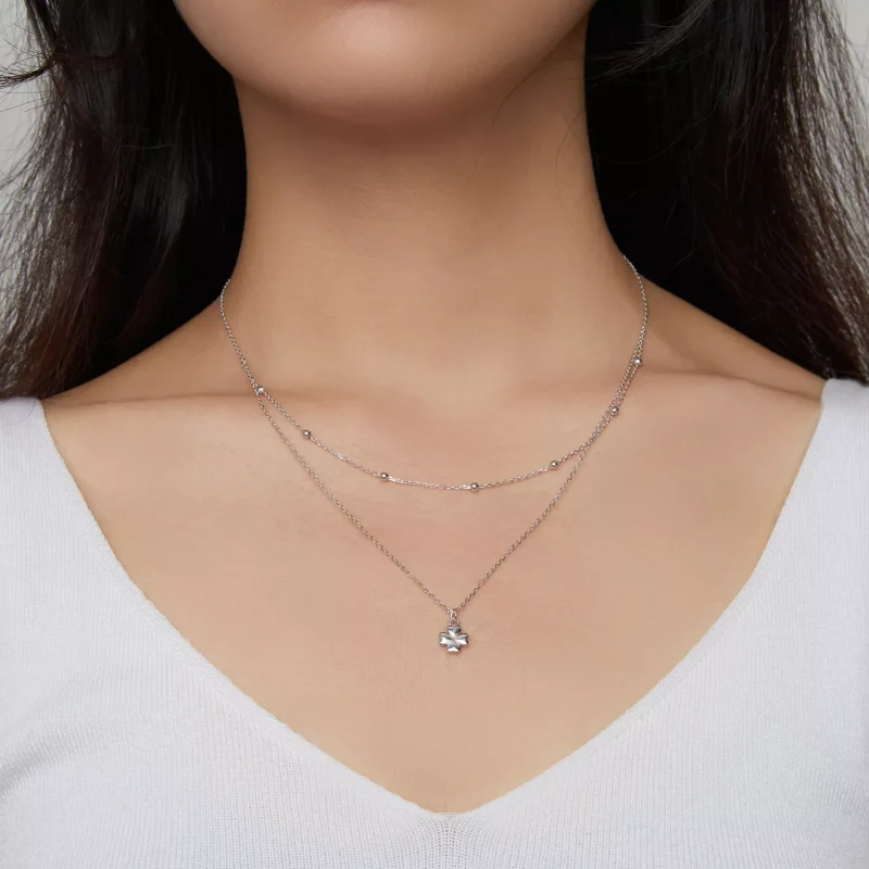 (immagine per) Collana tipo Pandora Doppio trifoglio - SCN481 - Visualizza 6
