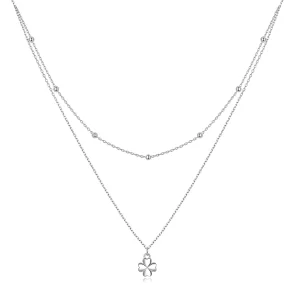 (immagine per) Collana tipo Pandora Doppio trifoglio - SCN481