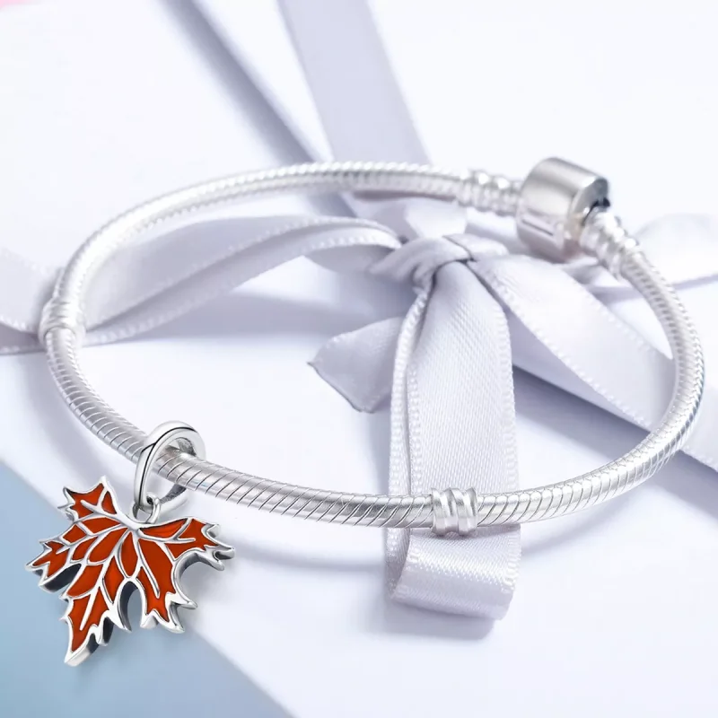(immagine per) Collana tipo Pandora Foglie di acero tardo autunno - SCC585 - Visualizza 5