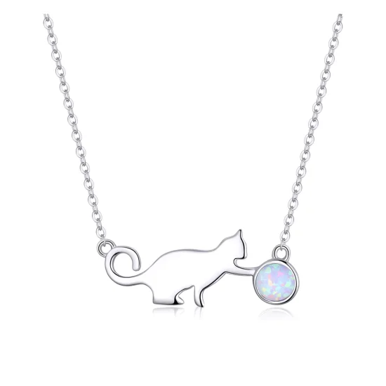 (immagine per) Collana tipo Pandora Gatto opale - SCN395