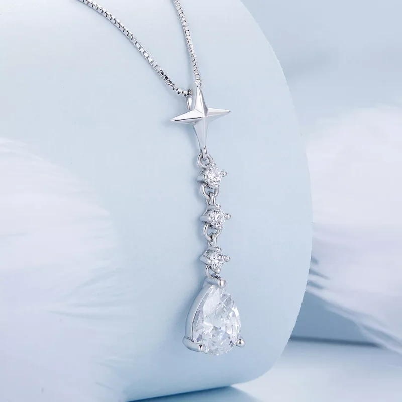 (immagine per) Collana tipo Pandora Goccia d'acqua a forma di stella - BSN259 - Visualizza 2