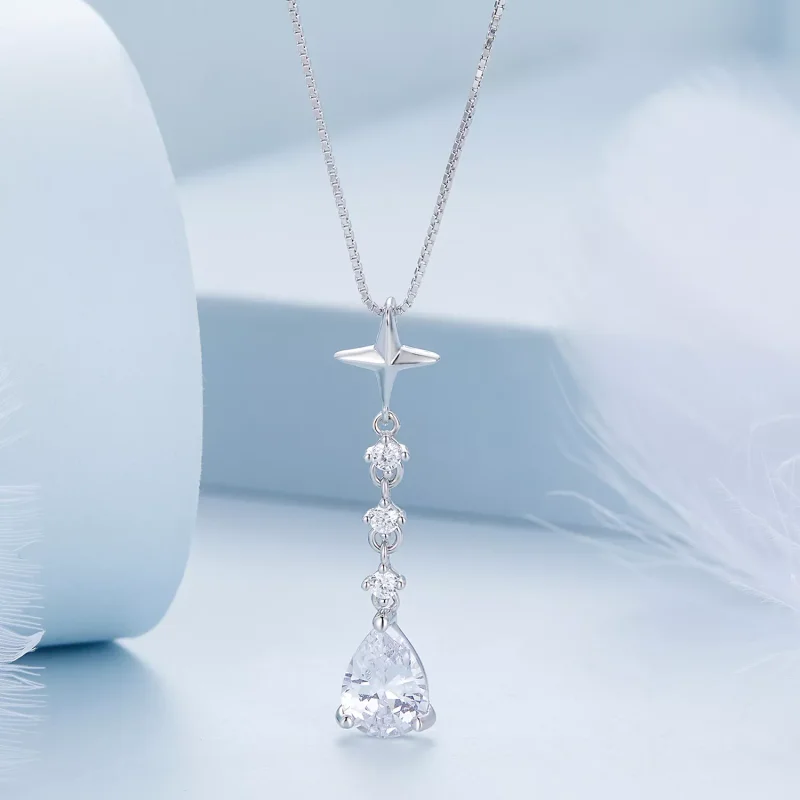 (immagine per) Collana tipo Pandora Goccia d'acqua a forma di stella - BSN259 - Visualizza 3