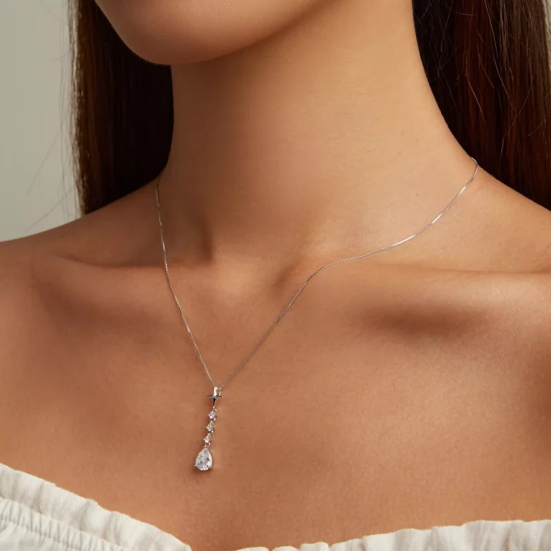 (immagine per) Collana tipo Pandora Goccia d'acqua a forma di stella - BSN259 - Visualizza 7