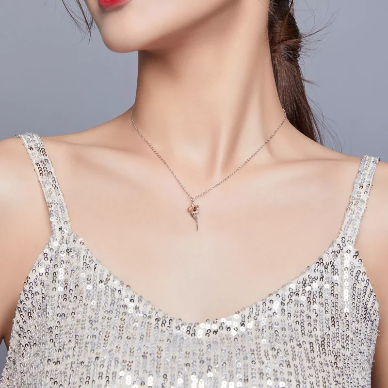 (immagine per) Collana tipo Pandora Graziosa Rosa - BSN190 - Visualizza 7