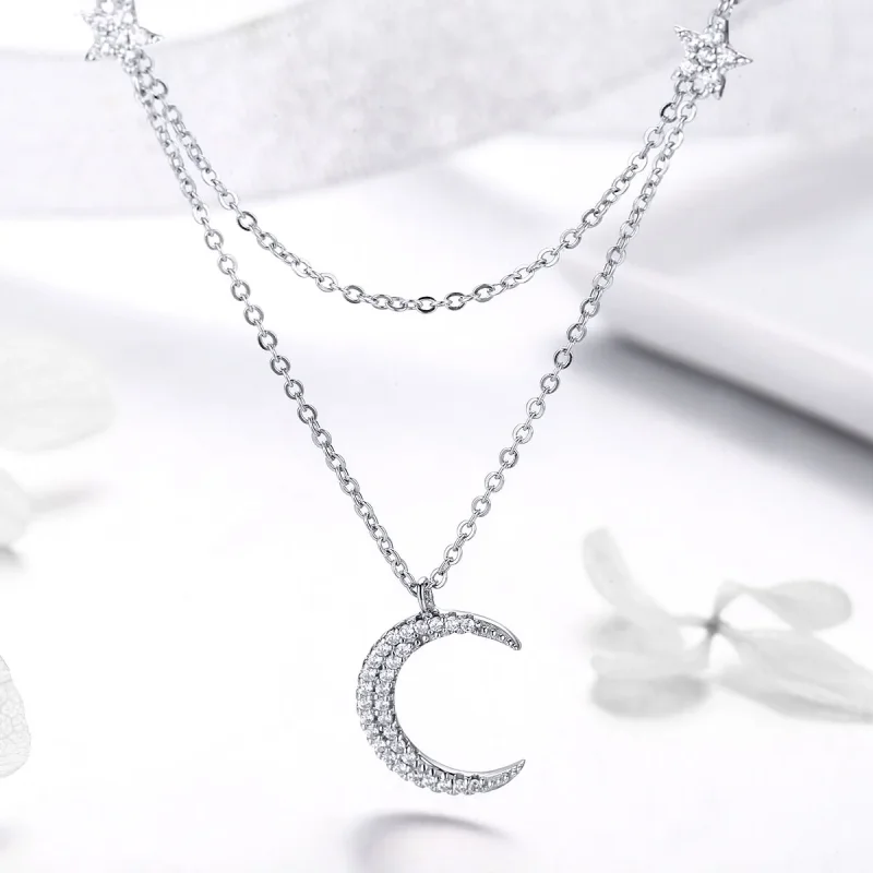 (immagine per) Collana tipo Pandora Luna e stelle - BSN038 - Visualizza 2