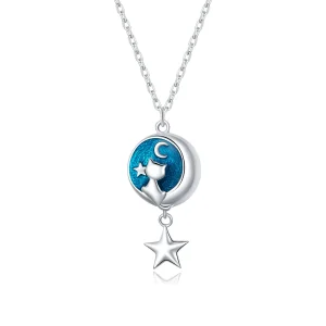 (immagine per) Collana tipo Pandora Luna & Gatto - SCN422