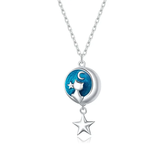 (immagine per) Collana tipo Pandora Luna & Gatto - SCN422