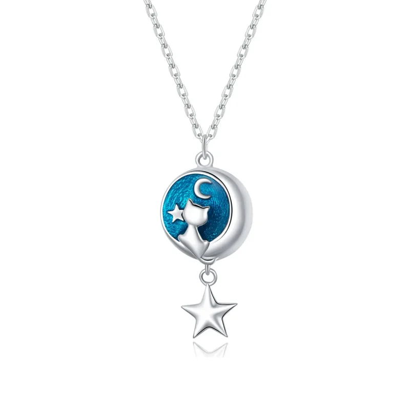 (immagine per) Collana tipo Pandora Luna & Gatto - SCN422