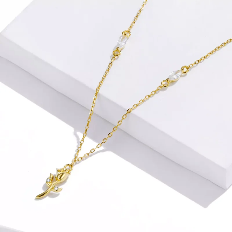 (immagine per) Collana tipo Pandora rosa dorata - SCN464 - Visualizza 3