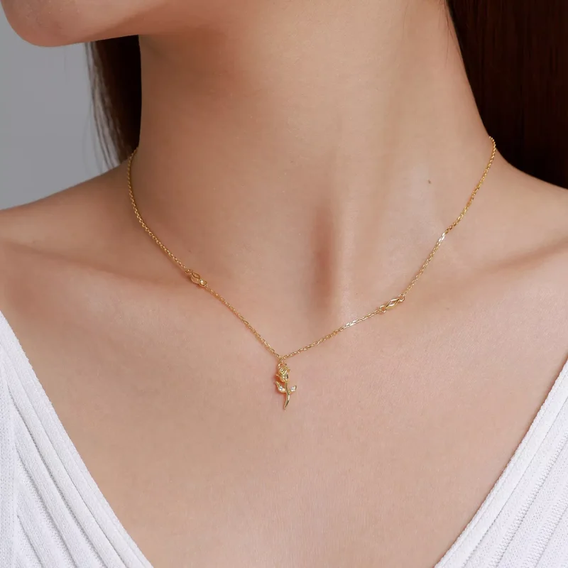 (immagine per) Collana tipo Pandora rosa dorata - SCN464 - Visualizza 6