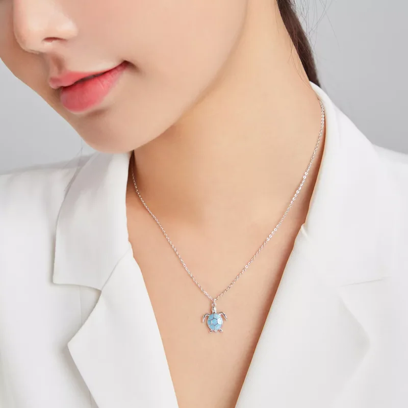 (immagine per) Collana tipo Pandora Tartaruga Blu - SCN446 - Visualizza 7