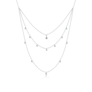 Collana tipo Pandora Tre fili lunghi a strati - SCN429 (immagine per) Collana tipo Pandora Tre fili lunghi a strati - SCN429