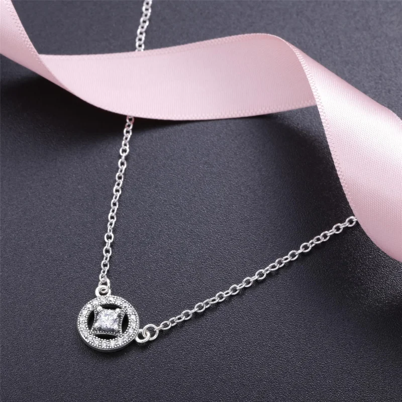 (immagine per) PANDORA Vintage Allure, Pendente in CZ Trasparente con Collana - 590523CZ-45 - Visualizza 3