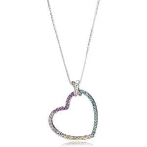 (immagine per) Collane PANDORA, necklaces with pendants, collana cuore arcobaleno, 397070NRPMX